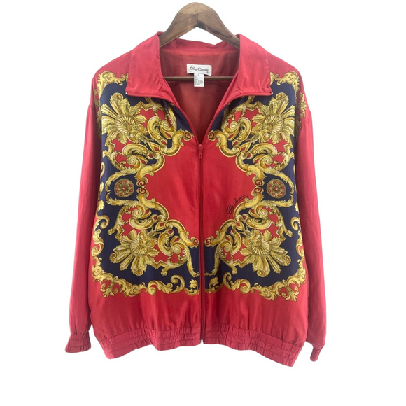 Oleg Cassini Jackets & Blazers - Vintage Red Silk Oleg Cassini Silk Jacket- Large